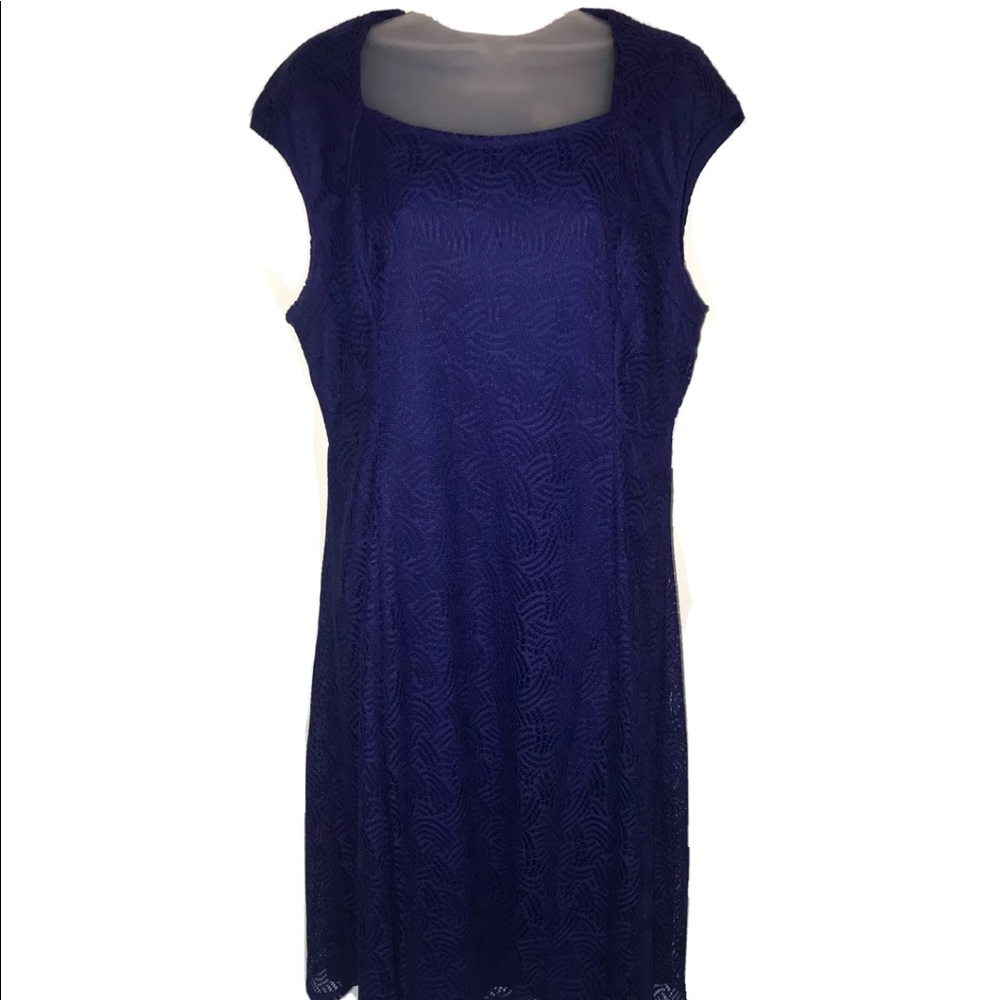 Liz Claiborne empire blue cute out A line dress.